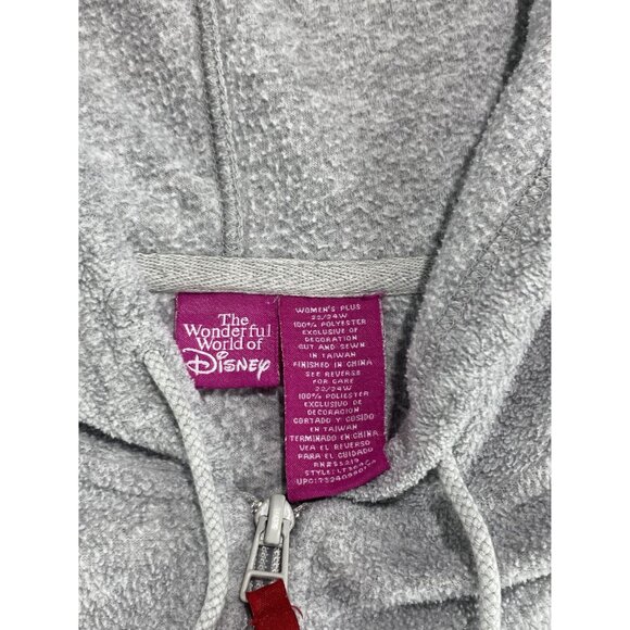 VTG 90's Mickey Mouse Gray Hoodie Sweatshirt Fleece  Womens+  22/24 - Picture 4 of 9